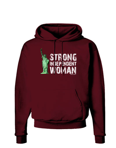 Statue of Liberty Strong Woman Dark Dark Hoodie Sweatshirt-Hoodie-TooLoud-Maroon-Small-Davson Sales