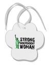 Statue of Liberty Strong Woman Paw Print Shaped Ornament by TooLoud-Ornament-TooLoud-White-Davson Sales