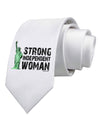 Statue of Liberty Strong Woman Printed White Necktie