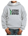 Statue of Liberty Strong Woman Youth Hoodie Pullover Sweatshirt-Youth Hoodie-TooLoud-Ash-XS-Davson Sales