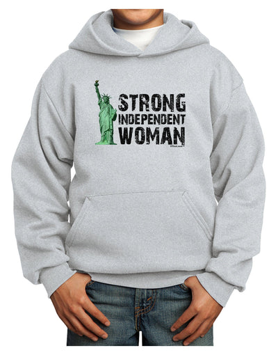 Statue of Liberty Strong Woman Youth Hoodie Pullover Sweatshirt-Youth Hoodie-TooLoud-Ash-XS-Davson Sales