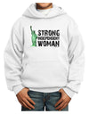 Statue of Liberty Strong Woman Youth Hoodie Pullover Sweatshirt-Youth Hoodie-TooLoud-White-XS-Davson Sales