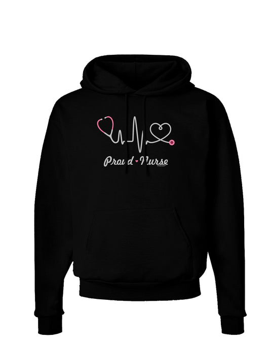 Stethoscope Heartbeat Text Dark Hoodie Sweatshirt-Hoodie-TooLoud-Black-Small-Davson Sales