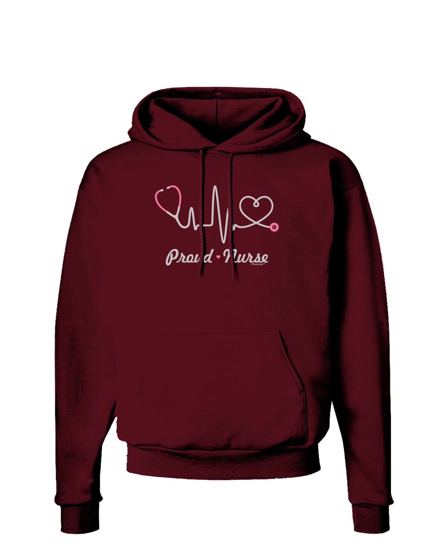 Stethoscope Heartbeat Text Dark Hoodie Sweatshirt-Hoodie-TooLoud-Maroon-Small-Davson Sales