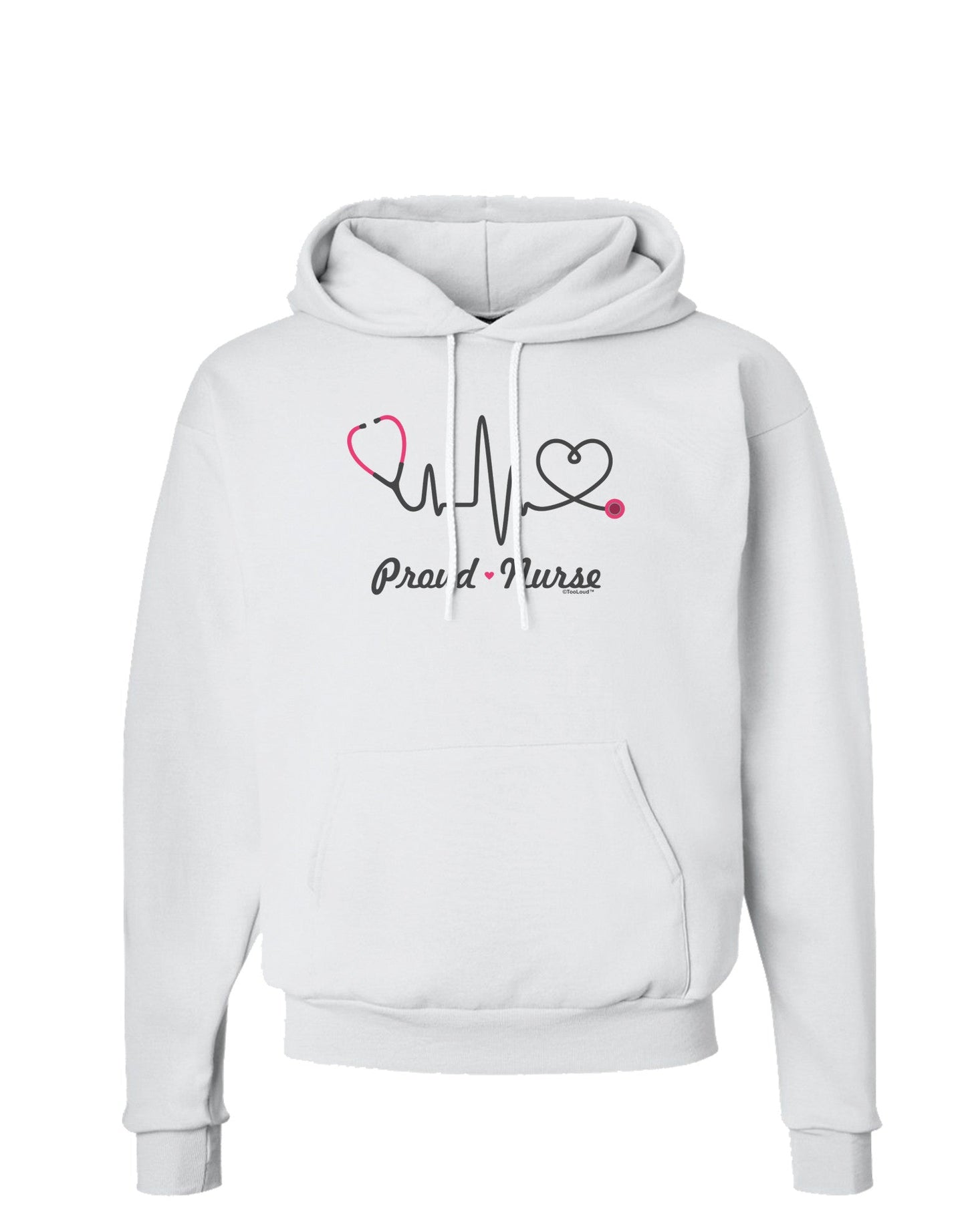 Stethoscope Heartbeat Text Hoodie Sweatshirt-Hoodie-TooLoud-White-Small-Davson Sales