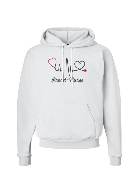 Stethoscope Heartbeat Text Hoodie Sweatshirt-Hoodie-TooLoud-White-Small-Davson Sales