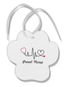 Stethoscope Heartbeat Text Paw Print Shaped Ornament-Ornament-TooLoud-White-Davson Sales