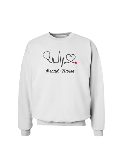 Stethoscope Heartbeat Text Sweatshirt-Sweatshirts-TooLoud-White-Small-Davson Sales