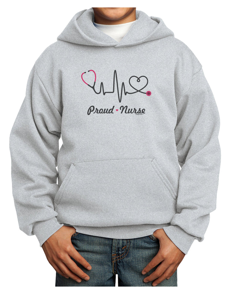 Stethoscope Heartbeat Text Youth Hoodie Pullover Sweatshirt-Youth Hoodie-TooLoud-White-XS-Davson Sales