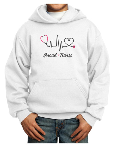 Stethoscope Heartbeat Text Youth Hoodie Pullover Sweatshirt-Youth Hoodie-TooLoud-White-XS-Davson Sales