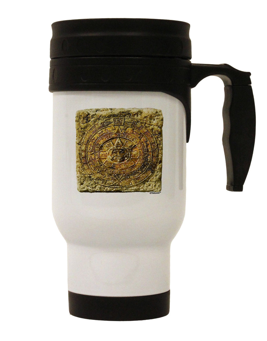 Stone Carving Sepia Stainless Steel 14oz Travel Mug-Travel Mugs-TooLoud-White-Davson Sales