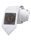 Stone Carving Watercolor Printed White Necktie