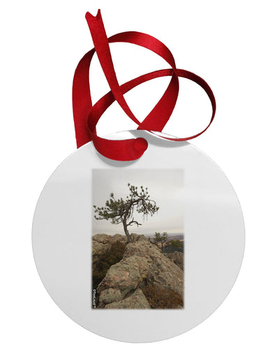 Stone Tree Colorado Circular Metal Ornament by TooLoud-Ornament-TooLoud-White-Davson Sales