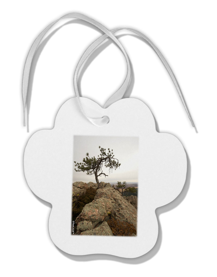 Stone Tree Colorado Paw Print Shaped Ornament by TooLoud-Ornament-TooLoud-White-Davson Sales