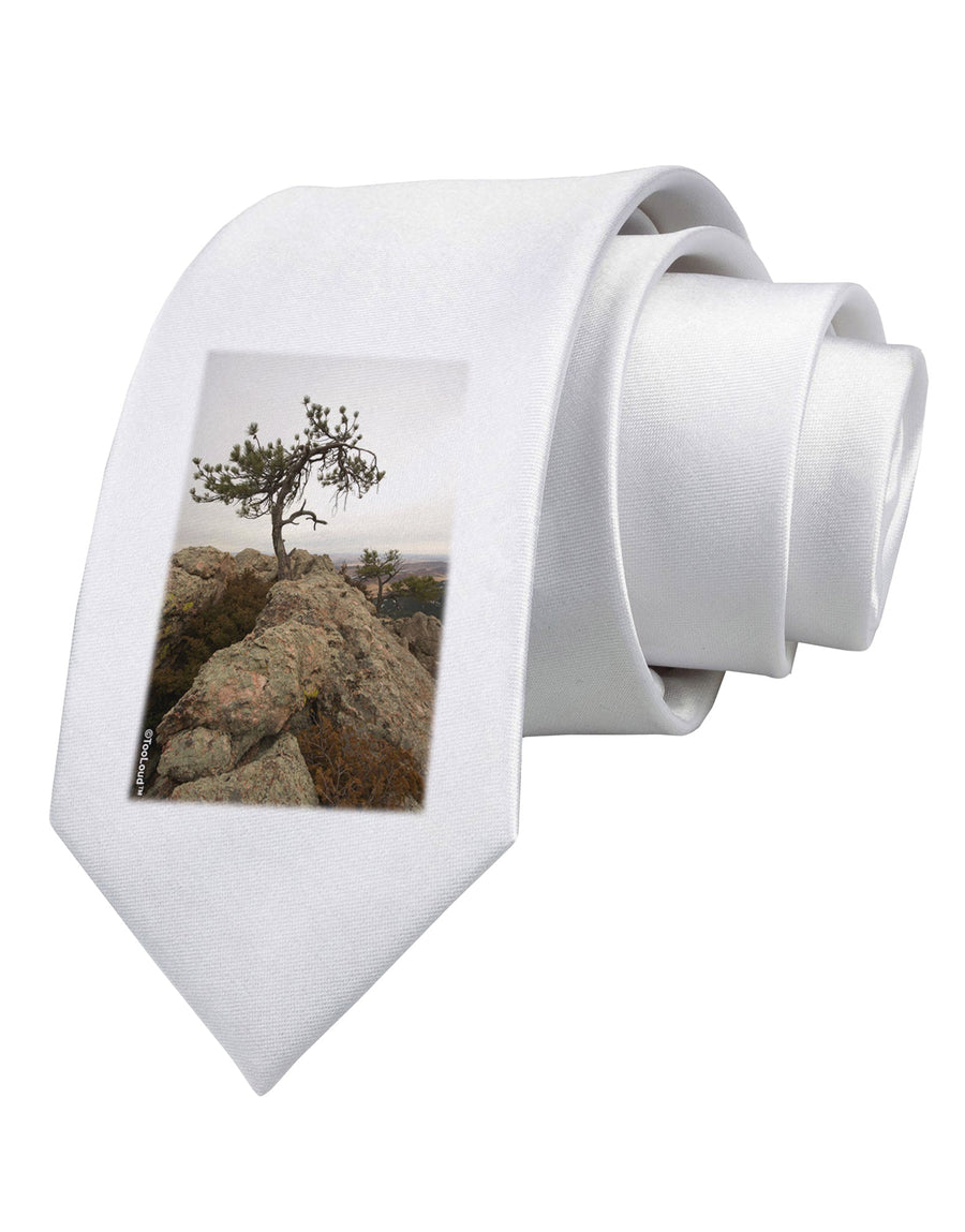 Stone Tree Colorado Printed White Necktie by TooLoud