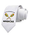 Stop Staring At My Maracas Printed White Necktie