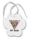 Stop Staring At My Rack - Pool Paw Print Shaped Ornament-Ornament-TooLoud-White-Davson Sales