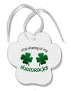 Stop Staring At My Shamrocks Paw Print Shaped Ornament-Ornament-TooLoud-White-Davson Sales