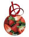 Strawberries All Over Circular Metal Ornament All Over Print-Ornament-TooLoud-White-Davson Sales
