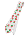 Strawberries Everywhere Printed White Necktie by TooLoud