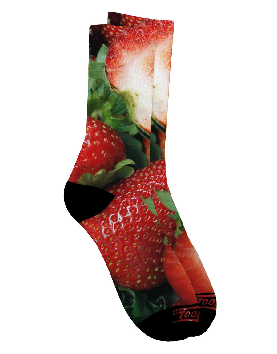 Strawberry-Themed Adult Crew Socks with All-Over Print - TooLoud-Socks-TooLoud-White-Ladies-4-6-Davson Sales