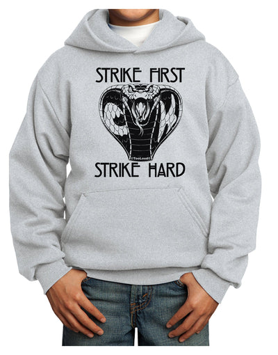 Strike First Strike Hard Cobra Youth Hoodie Pullover Sweatshirt-Youth Hoodie-TooLoud-Ash-XS-Davson Sales