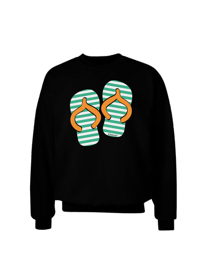 Striped Flip Flops - Teal and Orange Adult Dark Sweatshirt-Sweatshirts-TooLoud-Black-Small-Davson Sales