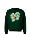 Striped Flip Flops - Teal and Orange Adult Dark Sweatshirt-Sweatshirts-TooLoud-Deep-Forest-Green-Small-Davson Sales