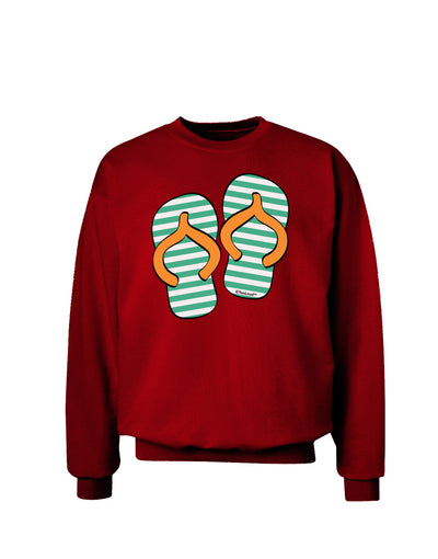 Striped Flip Flops - Teal and Orange Adult Dark Sweatshirt-Sweatshirts-TooLoud-Deep-Red-Small-Davson Sales