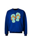 Striped Flip Flops - Teal and Orange Adult Dark Sweatshirt-Sweatshirts-TooLoud-Deep-Royal-Blue-Small-Davson Sales