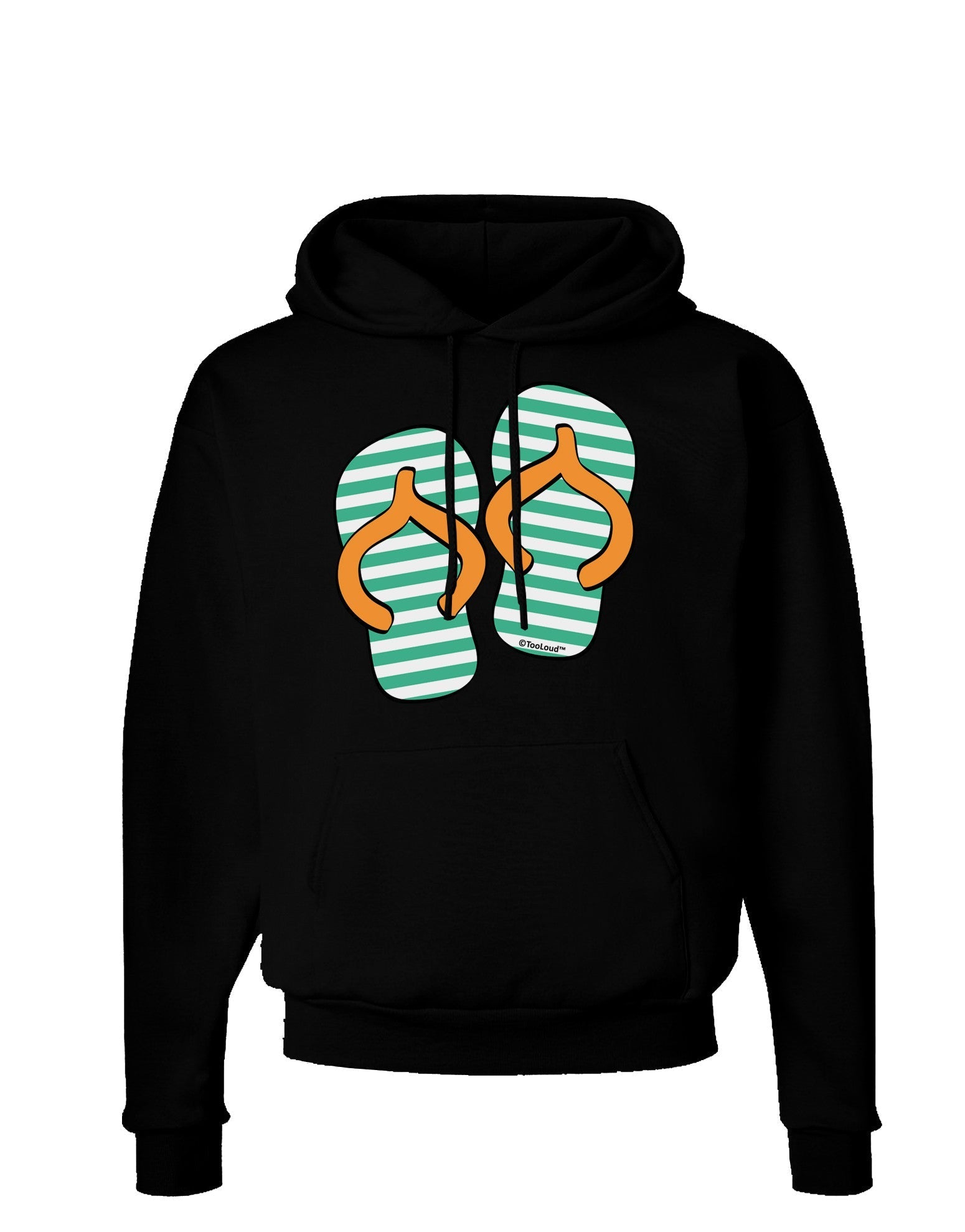 Striped Flip Flops - Teal and Orange Dark Hoodie Sweatshirt-Hoodie-TooLoud-Black-Small-Davson Sales
