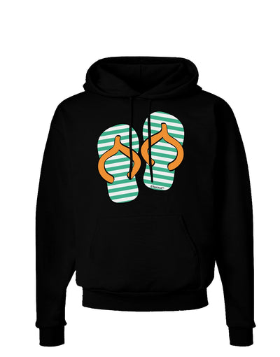 Striped Flip Flops - Teal and Orange Dark Hoodie Sweatshirt-Hoodie-TooLoud-Black-Small-Davson Sales