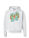 Striped Flip Flops - Teal and Orange Hoodie Sweatshirt-Hoodie-TooLoud-White-Small-Davson Sales