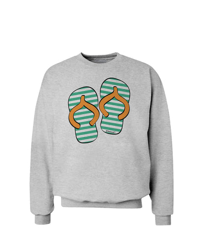 Striped Flip Flops - Teal and Orange Sweatshirt-Sweatshirts-TooLoud-AshGray-Small-Davson Sales