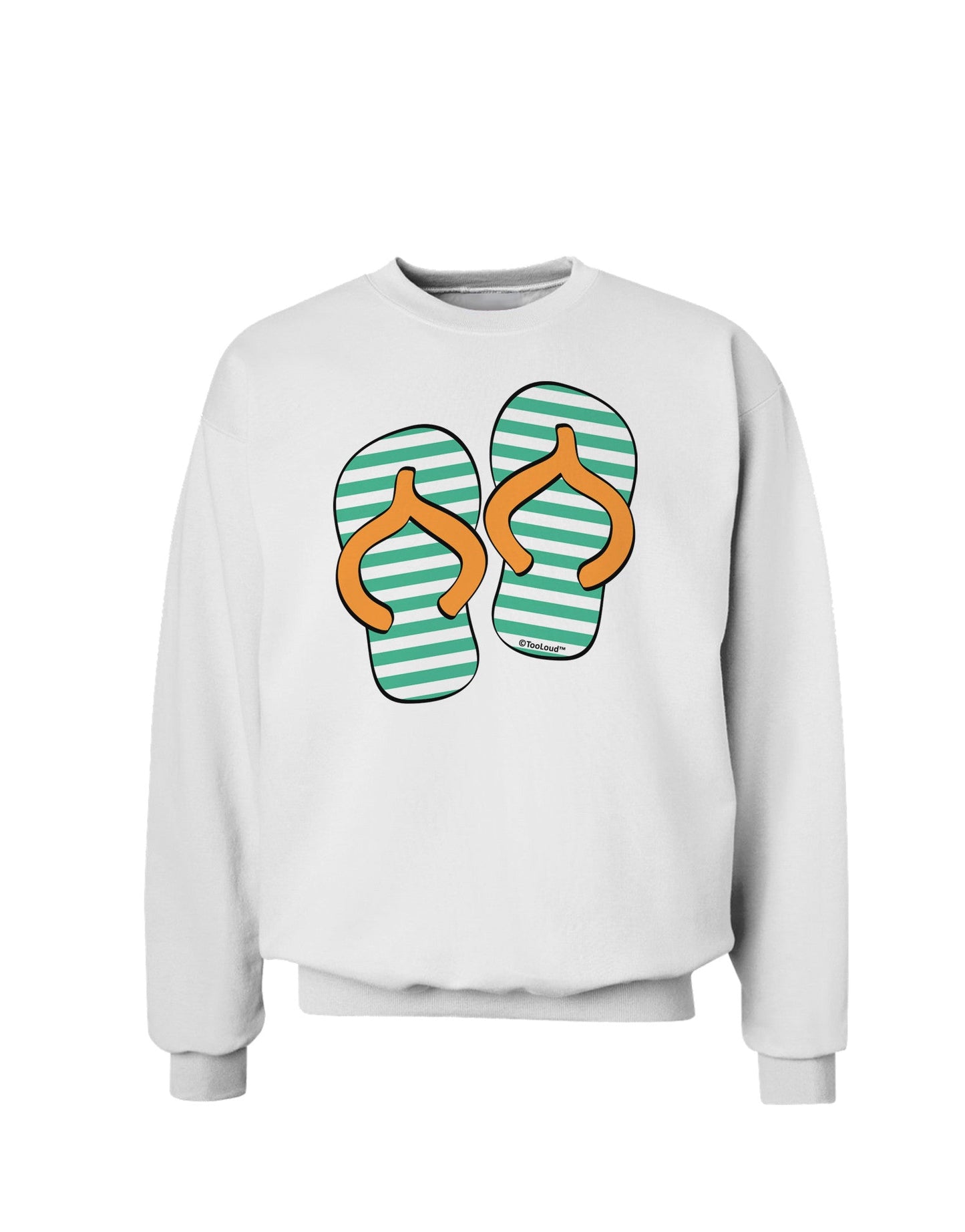 Striped Flip Flops - Teal and Orange Sweatshirt-Sweatshirts-TooLoud-White-Small-Davson Sales
