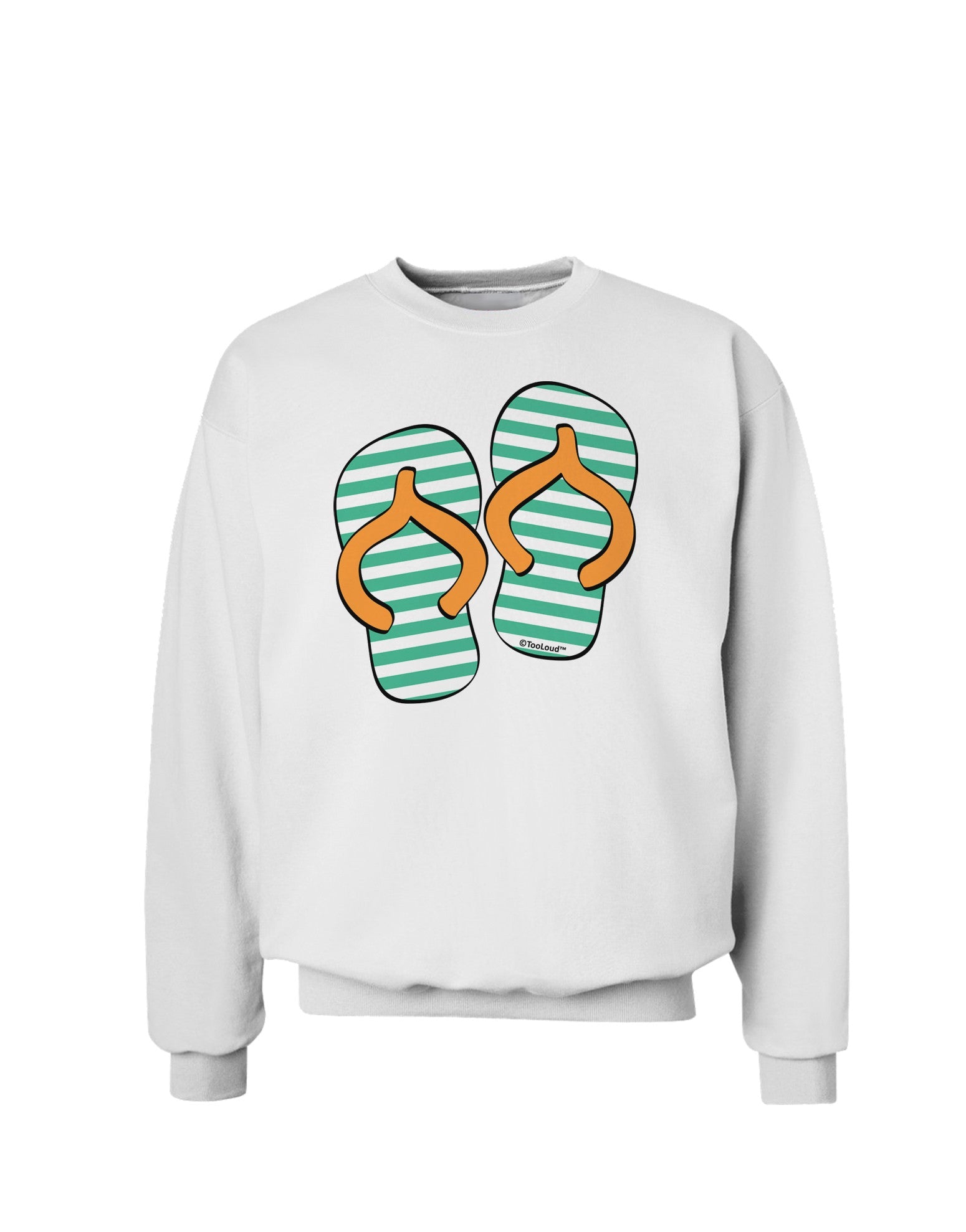 Striped Flip Flops - Teal and Orange Sweatshirt-Sweatshirts-TooLoud-White-Small-Davson Sales