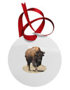 Strong Bison Cutout Circular Metal Ornament-Ornament-TooLoud-White-Davson Sales