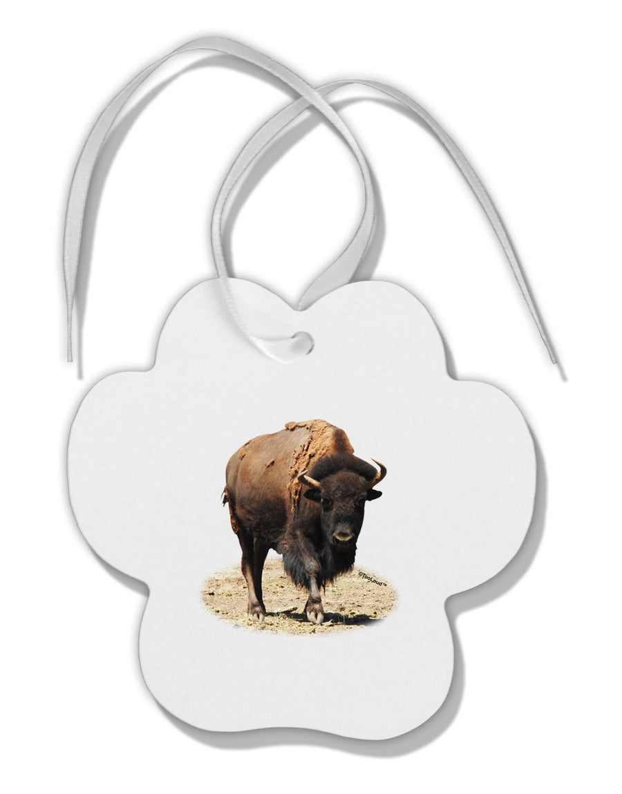 Strong Bison Cutout Paw Print Shaped Ornament-Ornament-TooLoud-White-Davson Sales