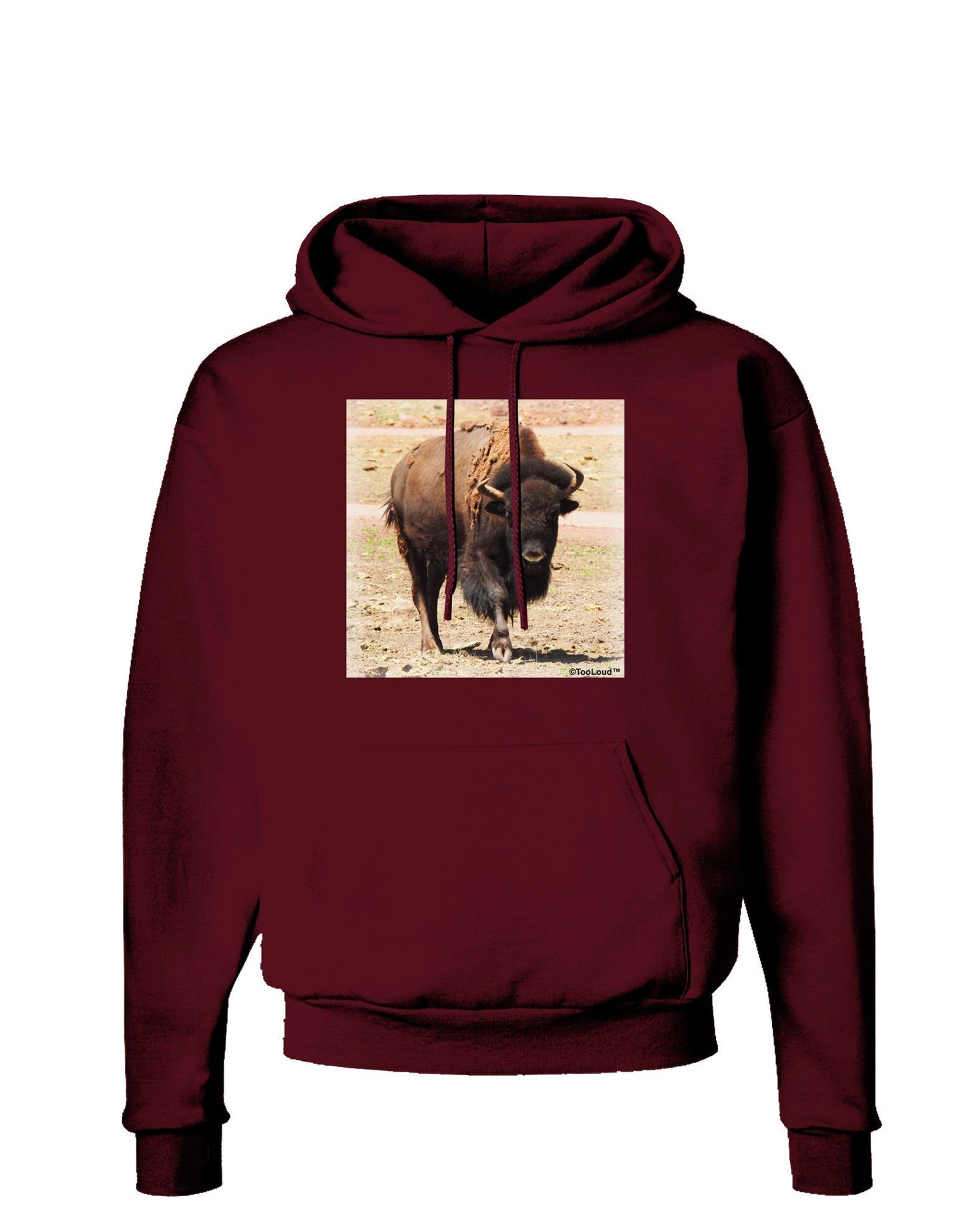 Strong Bison Dark Hoodie Sweatshirt-Hoodie-TooLoud-Maroon-Small-Davson Sales