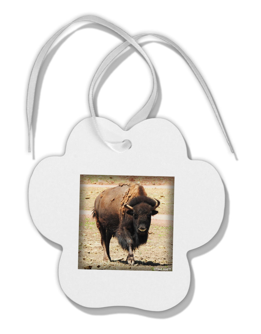 Strong Bison Paw Print Shaped Ornament-Ornament-TooLoud-White-Davson Sales