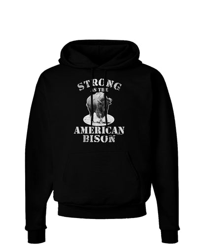 Strong Bison Text Dark Hoodie Sweatshirt-Hoodie-TooLoud-Black-Small-Davson Sales