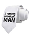 Strong Independent Man Printed White Necktie