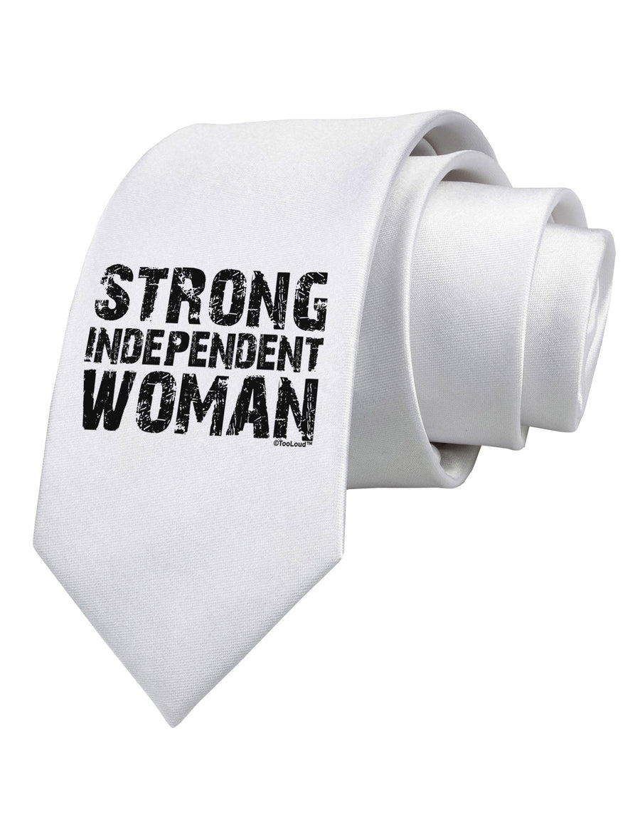 Strong Independent Woman Printed White Necktie