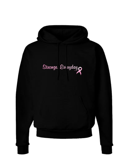 Stronger Everyday Breast Cancer Awareness Ribbon Dark Hoodie Sweatshirt-Hoodie-TooLoud-Black-Small-Davson Sales