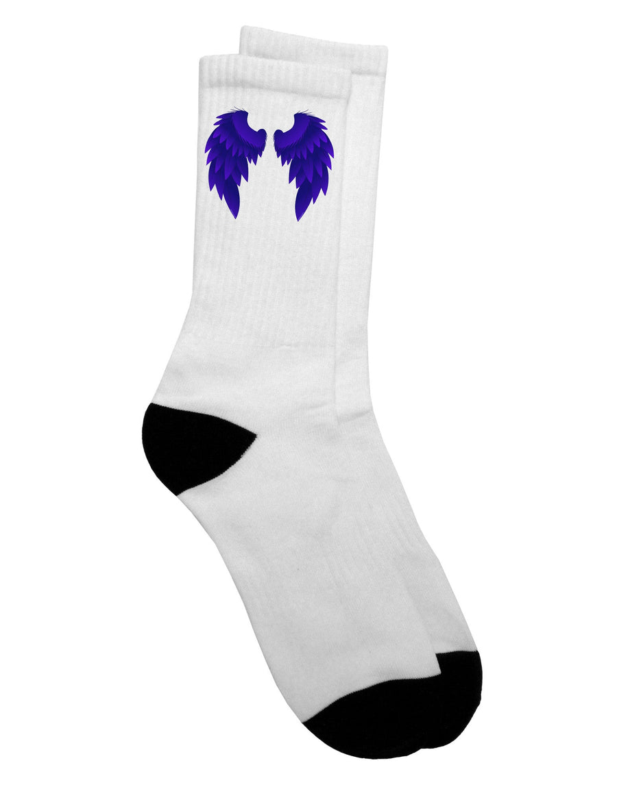 Stunning Adult Crew Socks - Featuring an Epic Dark Angel Wings Design - TooLoud-Socks-TooLoud-White-Ladies-4-6-Davson Sales