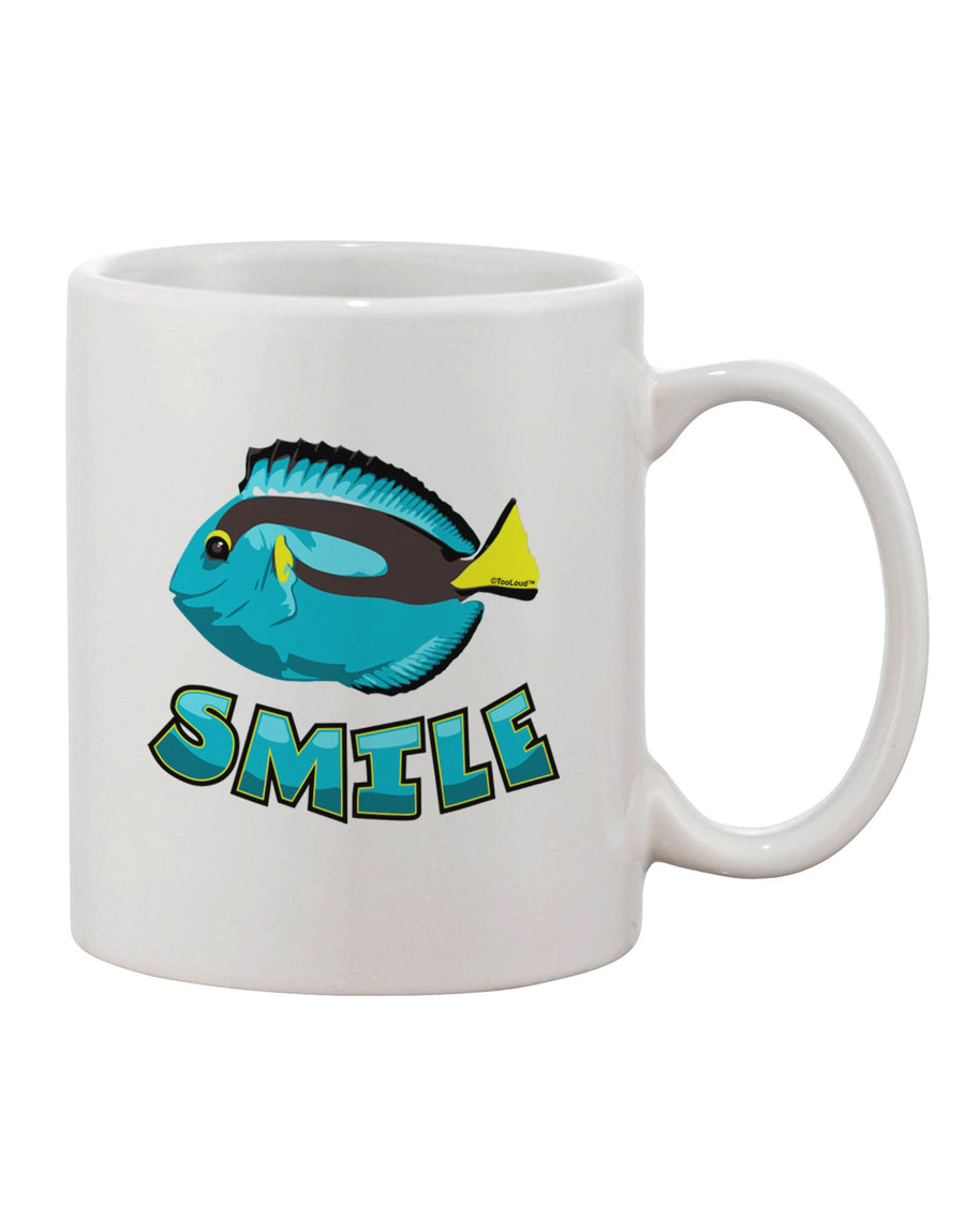 Stunning Blue Tang Fish - Smile Printed 11 oz Coffee Mug - Exquisite Drinkware TooLoud-11 OZ Coffee Mug-TooLoud-White-Davson Sales