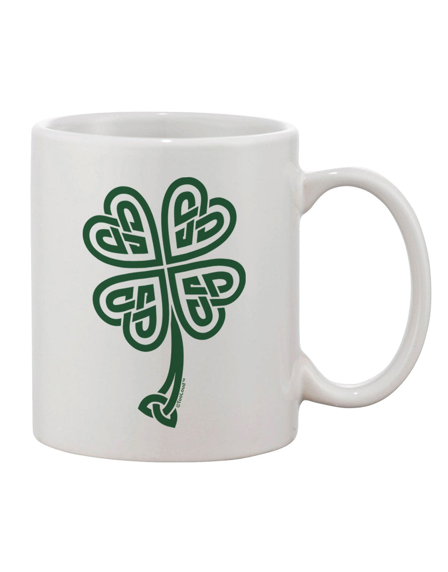 Stunning Celtic Knot 4 Leaf Clover St Patricks Printed 11 oz Coffee Mug - Expertly Crafted Drinkware-11 OZ Coffee Mug-TooLoud-White-Davson Sales