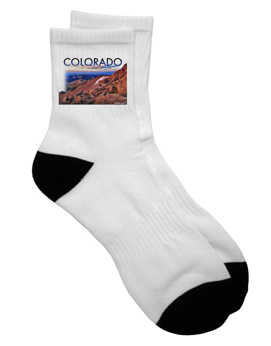 Stunning Colorado Mountain Sunset Cutout Adult Short Socks - TooLoud-Socks-TooLoud-White-Ladies-4-6-Davson Sales