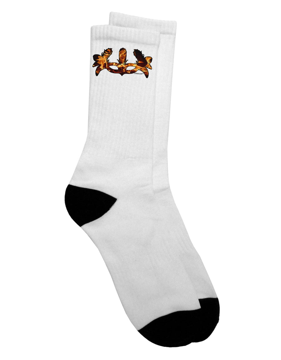 Stunning Fire Masquerade Mask Adult Crew Socks - Exclusively by TooLoud-Socks-TooLoud-White-Ladies-4-6-Davson Sales