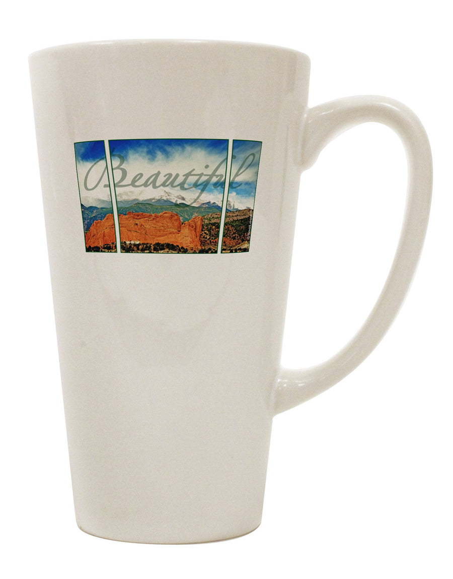 Stunning Scenery Typography 16 oz Conical Latte Coffee Mug - TooLoud-Conical Latte Mug-TooLoud-White-Davson Sales